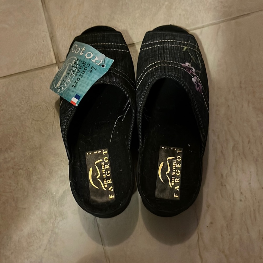 Womens French Cotton Sandal/Slipper 38